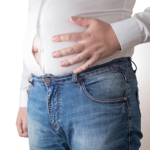 Respiração e barriga estufada relacionada ao diafragma, à pressão abdominal e à distensão abdominal funcional