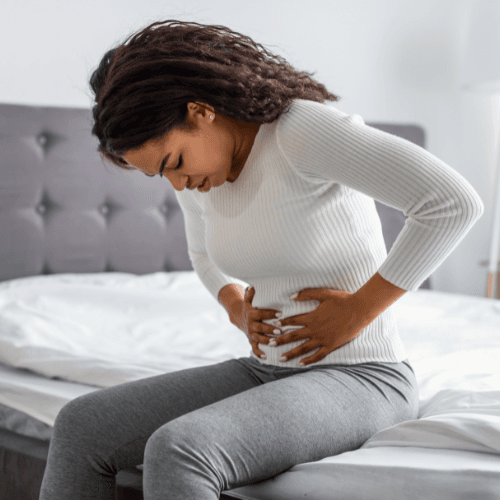 Stress abdominal pressure connected to breathing patterns, diaphragm function, reflux, and bloating