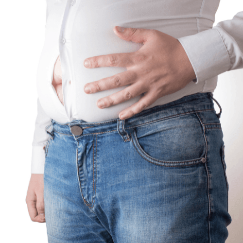 Respiração e barriga estufada relacionada ao diafragma, à pressão abdominal e à distensão abdominal funcional